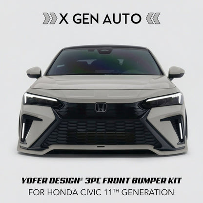 [CIVIC 11TH] YOFER DESIGN© 3PC FRONT BUMPER KIT - XGENAUTO