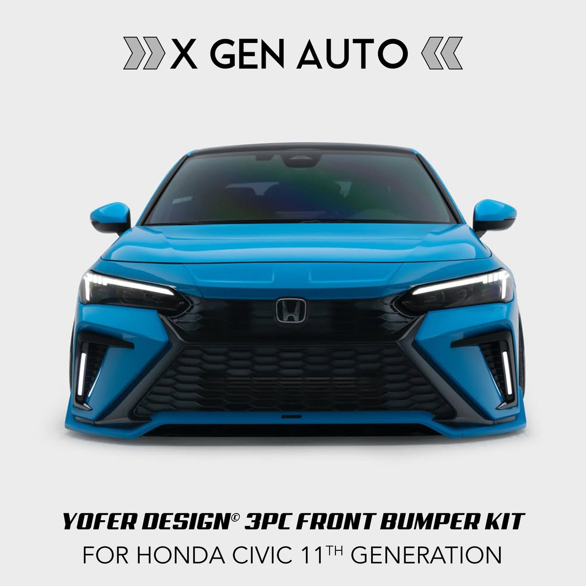[CIVIC 11TH] YOFER DESIGN© 3PC FRONT BUMPER KIT - XGENAUTO