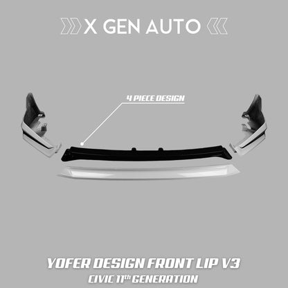 [CIVIC 11TH] YOFER DESIGN© FRONT LIP KIT V3 - XGENAUTO