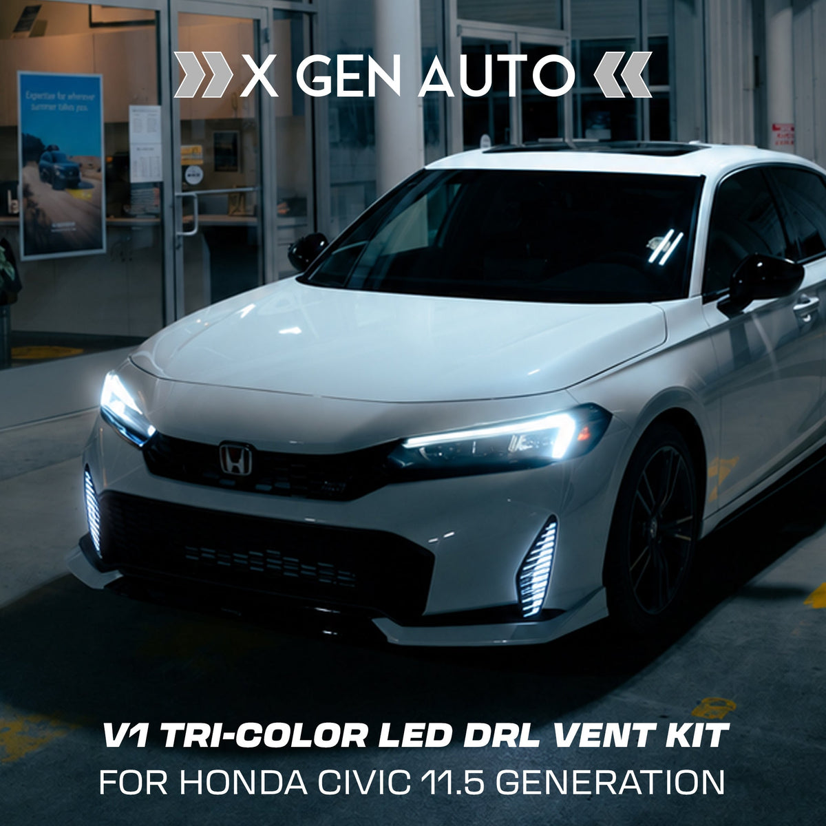 [CIVIC 2025-2026] V1 TRI COLOR LED DRL VENT KIT - XGENAUTO
