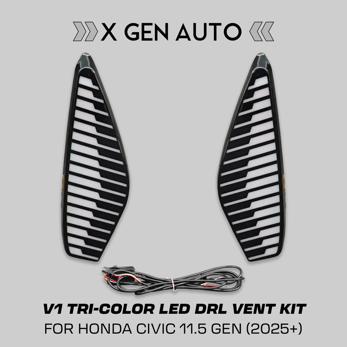 [CIVIC 2025-2026] V1 TRI COLOR LED DRL VENT KIT - XGENAUTO