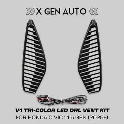 [CIVIC 2025-2026] V1 TRI COLOR LED DRL VENT KIT - XGENAUTO