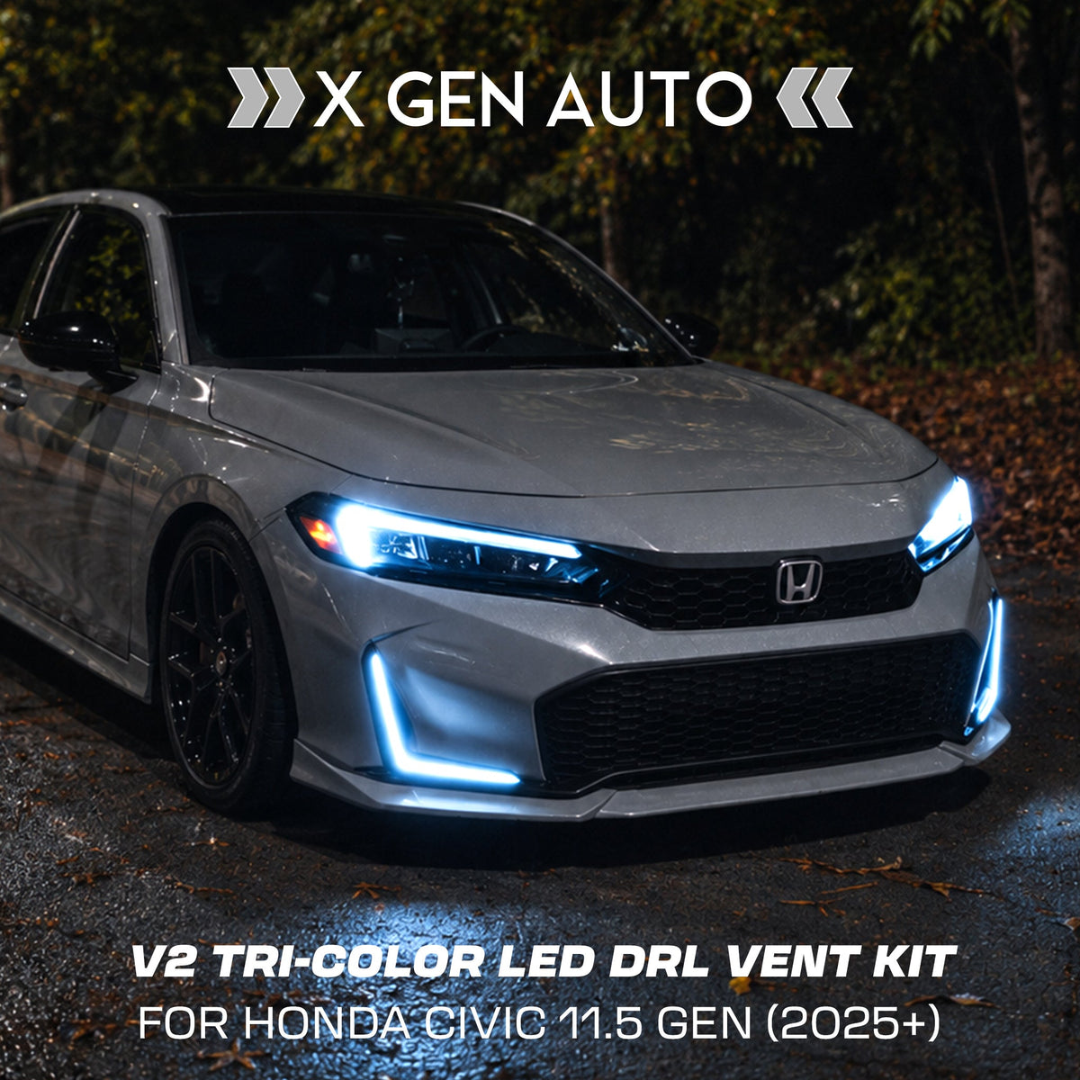 [CIVIC 2025-2026] V2 TRI COLOR LED DRL VENT KIT - XGENAUTO