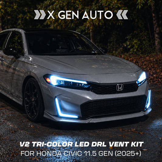 [CIVIC 2025-2026] V2 TRI COLOR LED DRL VENT KIT - XGENAUTO