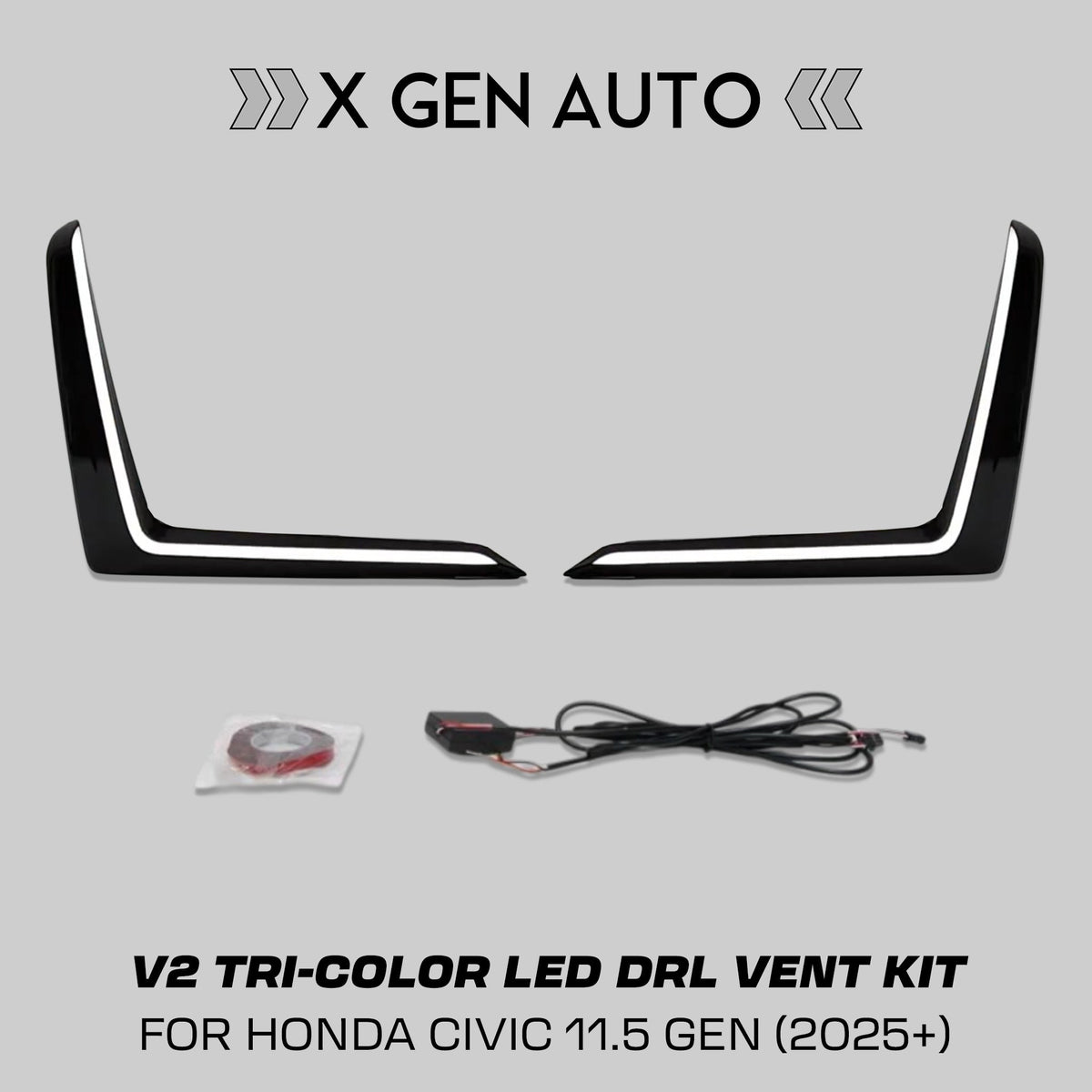 [CIVIC 2025-2026] V2 TRI COLOR LED DRL VENT KIT - XGENAUTO