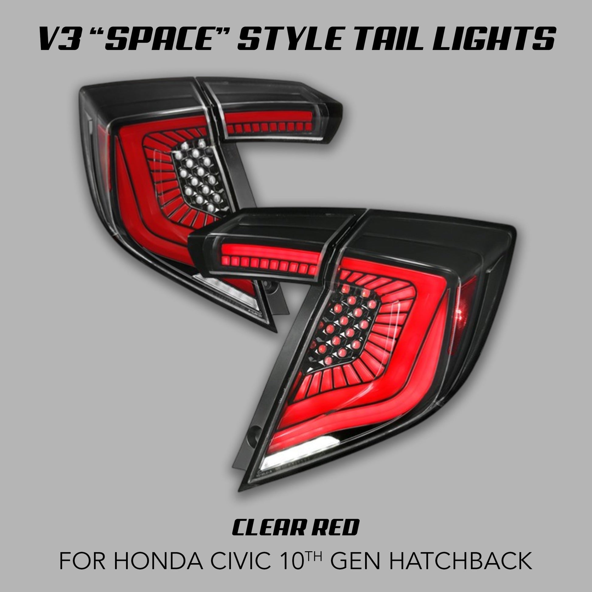 [CIVIC X 2017 - 2021 HATCHBACK] V3 "SPACE" FULL LED TAIL LIGHTS - XGENAUTO