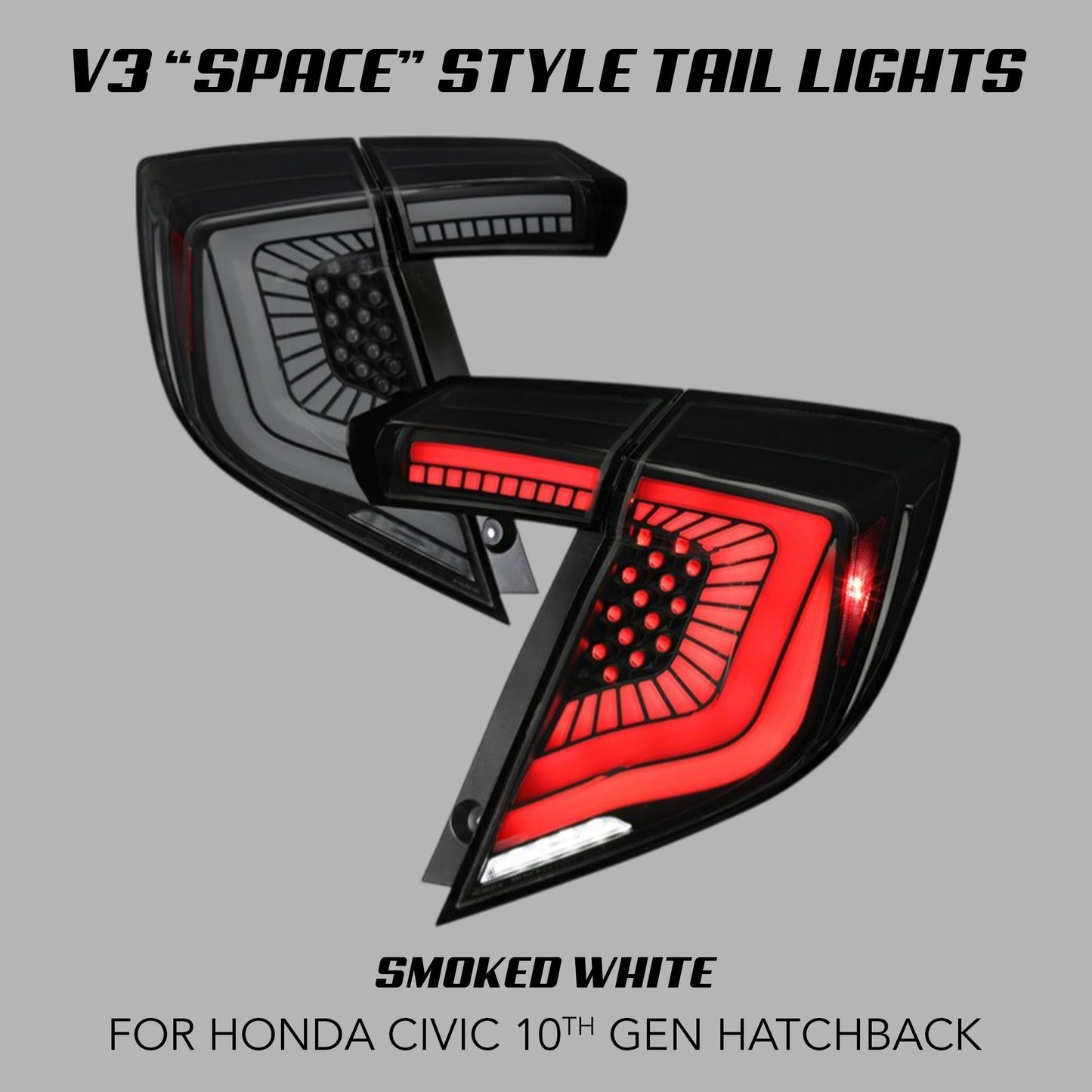 [CIVIC X 2017 - 2021 HATCHBACK] V3 "SPACE" FULL LED TAIL LIGHTS - XGENAUTO