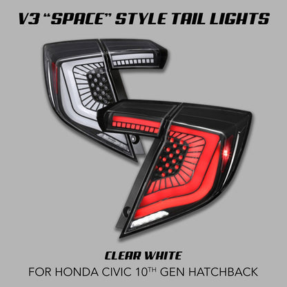 [CIVIC X 2017 - 2021 HATCHBACK] V3 "SPACE" FULL LED TAIL LIGHTS - XGENAUTO