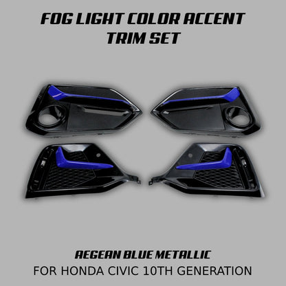 [CIVIC X HATCHBACK] FOG LIGHT COLOR ACCENT TRIM SET - XGENAUTO