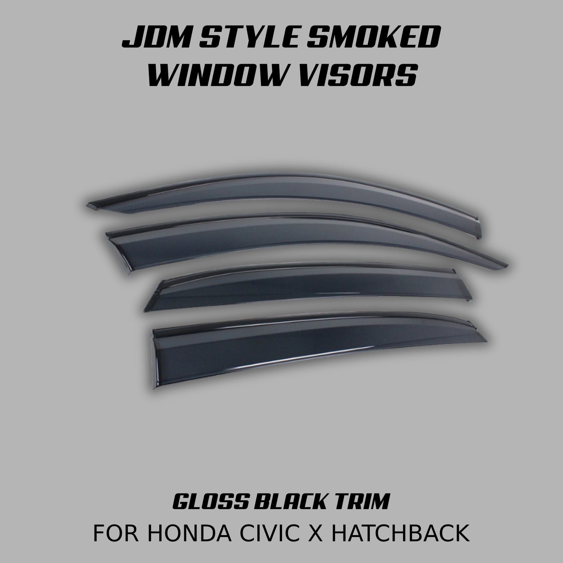 [CIVIC X HATCHBACK] JDM STYLE SMOKED WINDOW VISORS - XGENAUTO