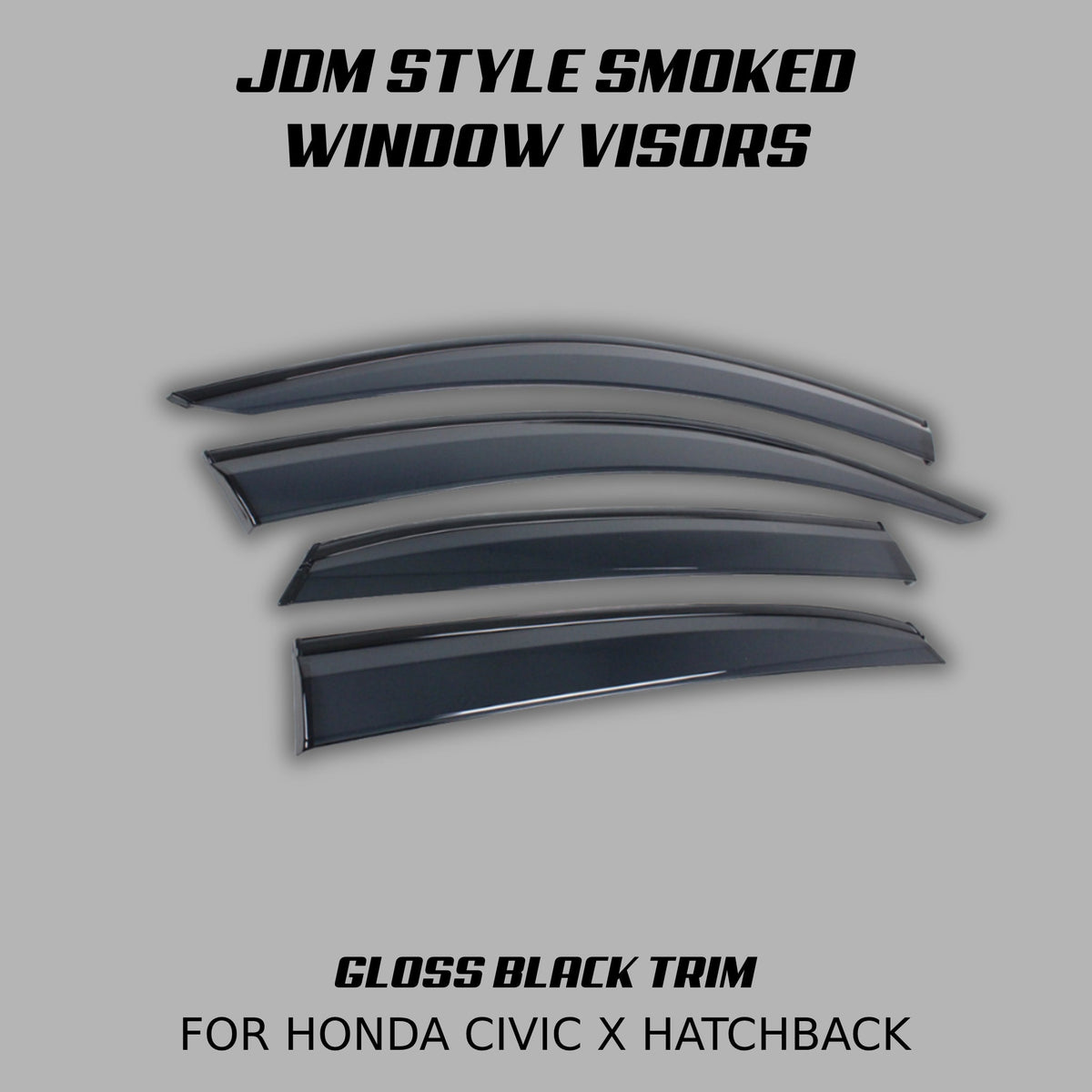 [CIVIC X HATCHBACK] JDM STYLE SMOKED WINDOW VISORS - XGENAUTO
