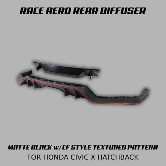 [CIVIC X HATCHBACK] RACE AERO REAR DIFFUSER - XGENAUTO