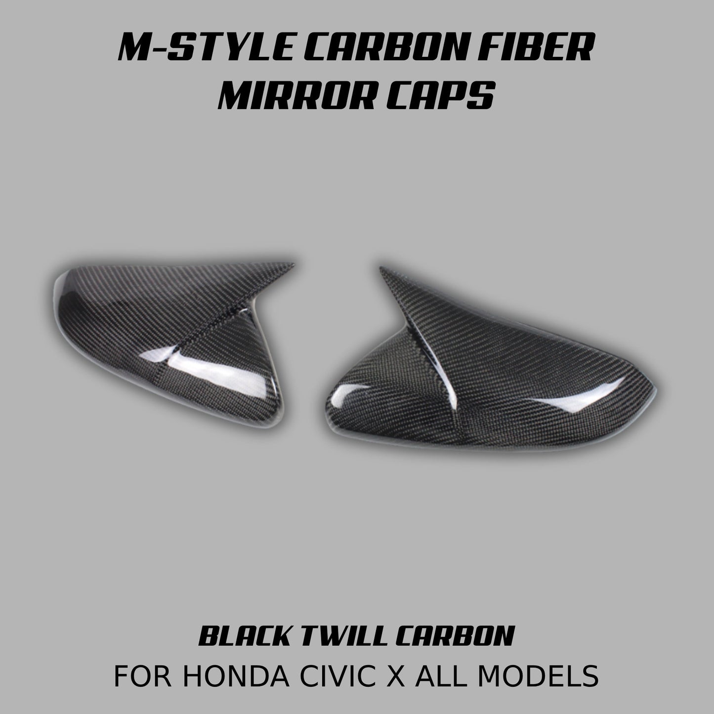 [CIVIC X] M - STYLE CARBON FIBER MIRROR CAPS - XGENAUTO