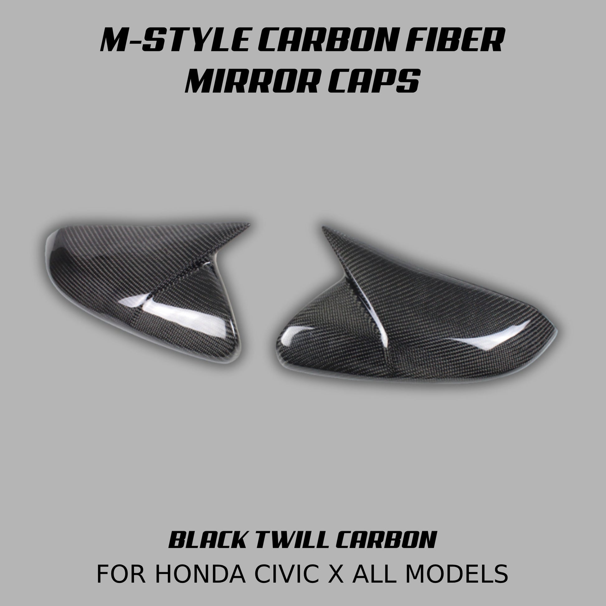 [CIVIC X] M - STYLE CARBON FIBER MIRROR CAPS - XGENAUTO