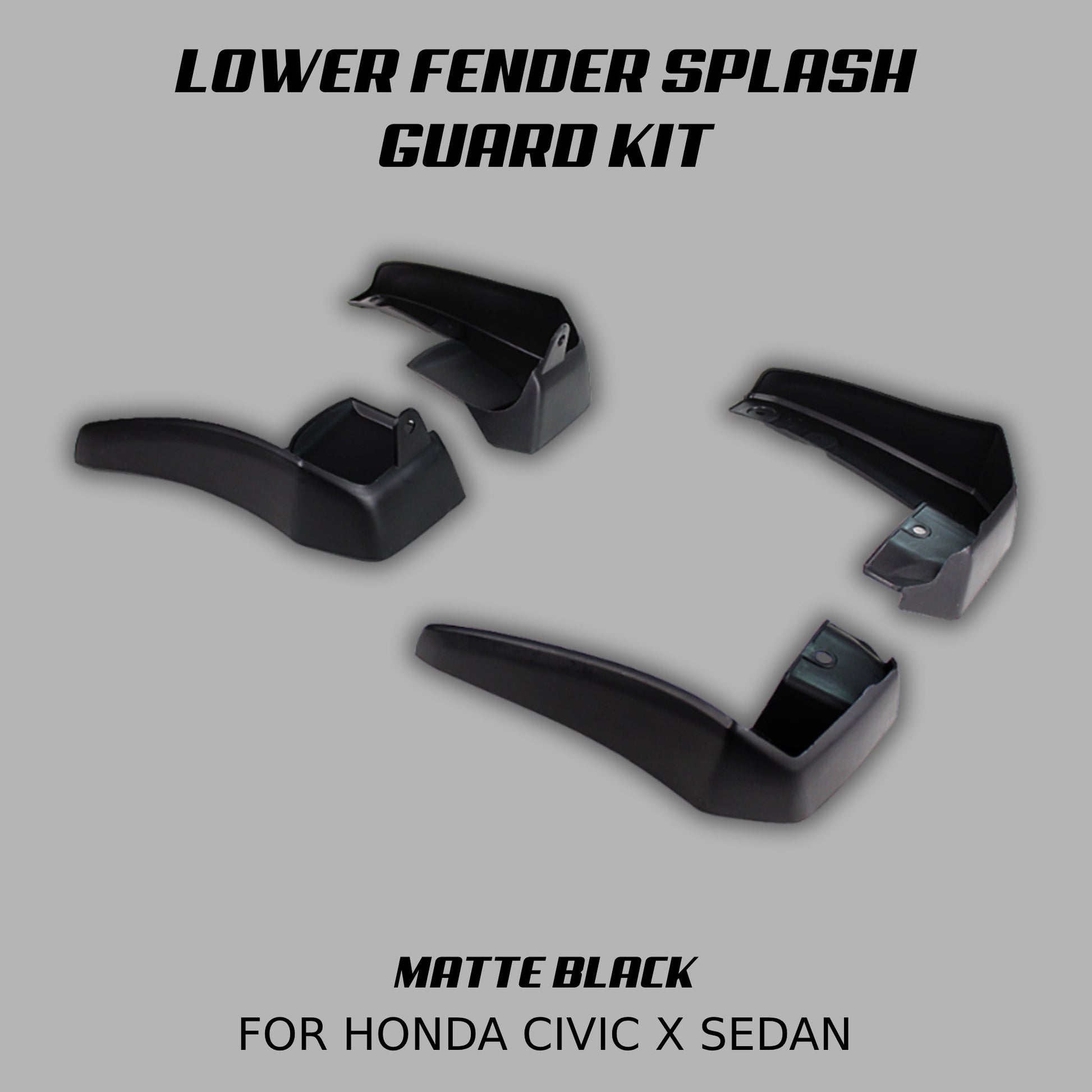 [CIVIC X SEDAN] LOWER FENDER SPLASH GUARD KIT - XGENAUTO