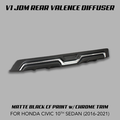 [CIVIC X SEDAN] V1 JDM REAR VALENCE DIFFUSER - XGENAUTO
