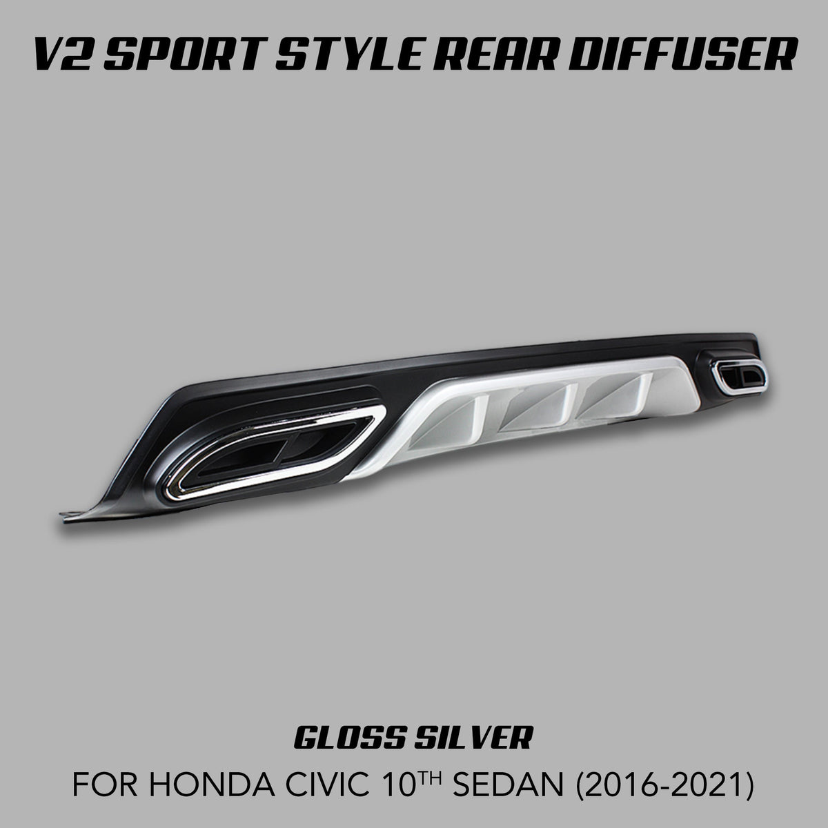 [CIVIC X SEDAN] V2 SPORT STYLE REAR DIFFUSER - XGENAUTO