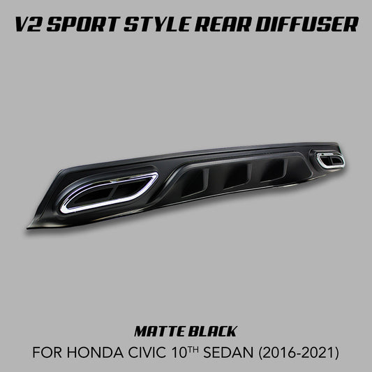 [CIVIC X SEDAN] V2 SPORT STYLE REAR DIFFUSER - XGENAUTO