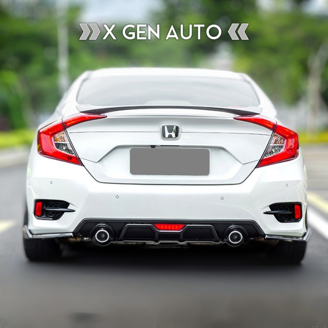 [CIVIC X SEDAN] V4 LED REAR VALENCE DIFFUSER w/ EXHAUST TIPS - XGENAUTO