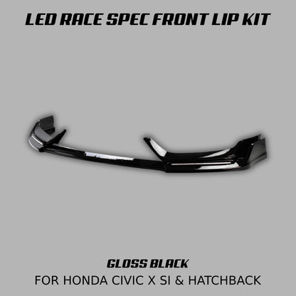 [CIVIC X Si & HATCHBACK] LED RACE SPEC FRONT LIP KIT - XGENAUTO