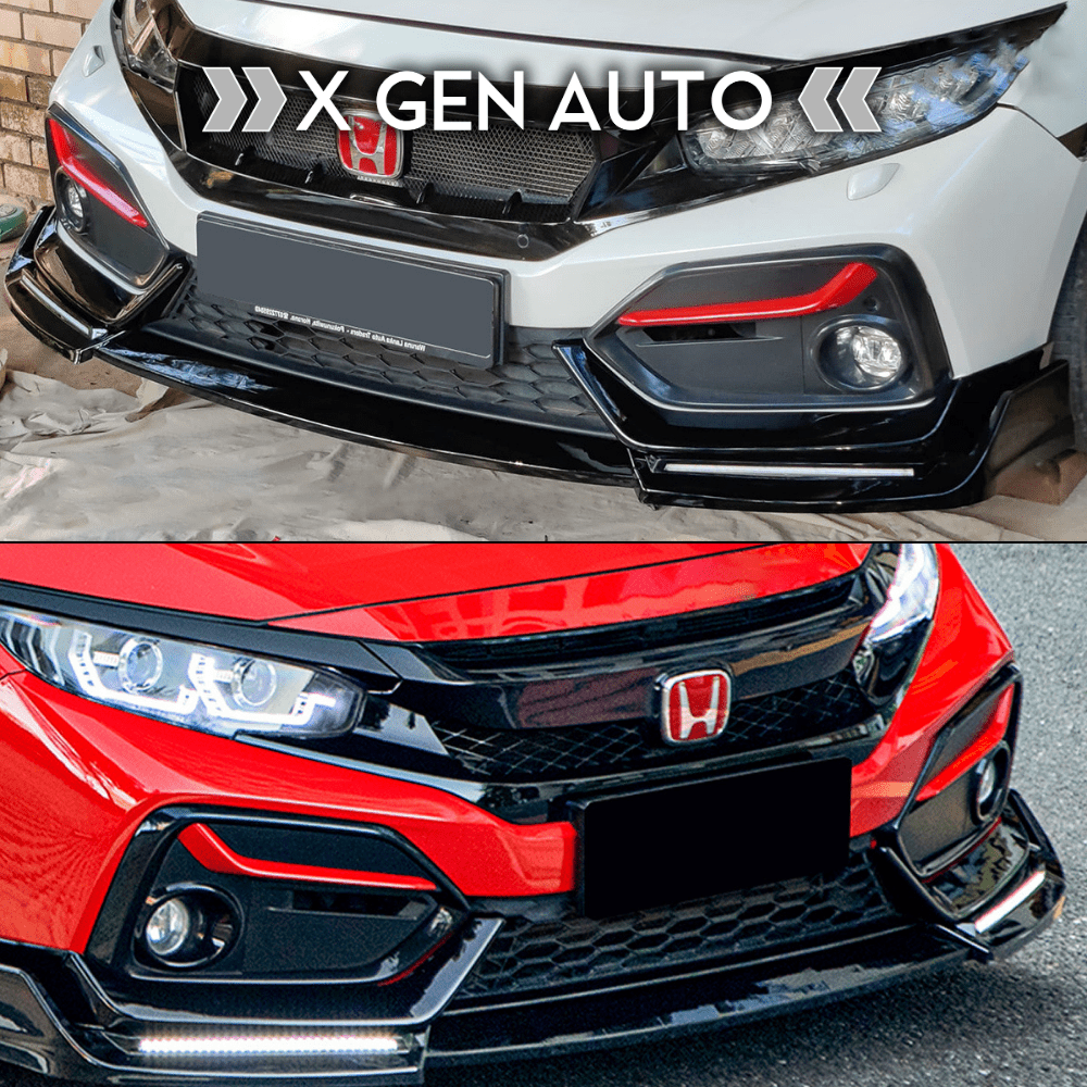 [CIVIC X Si & HATCHBACK] LED RACE SPEC FRONT LIP KIT - XGENAUTO