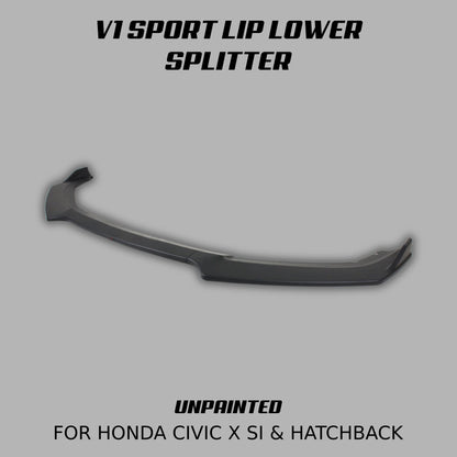 [CIVIC X Si & HATCHBACK] V1 SPORT LIP LOWER SPLITTER - XGENAUTO
