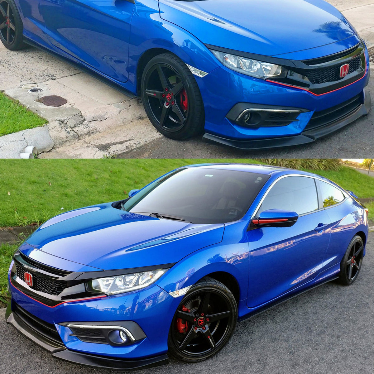 [CIVIC X] V2 JDM STYLE FRONT LIP SPLITTER - XGENAUTO