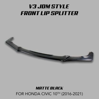 [CIVIC X] V3 JDM STYLE FRONT LIP SPLITTER - XGENAUTO