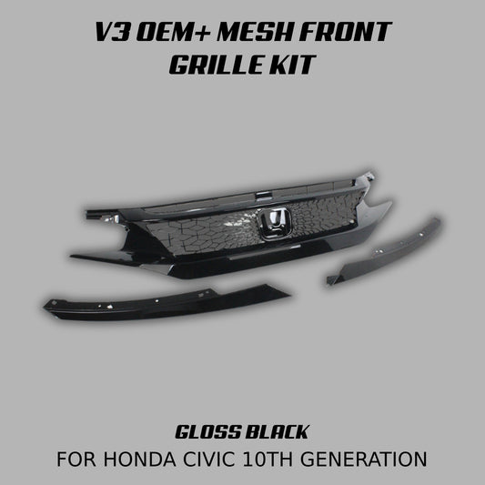 [CIVIC X] V3 OEM+ MESH FRONT GRILLE KIT - XGENAUTO