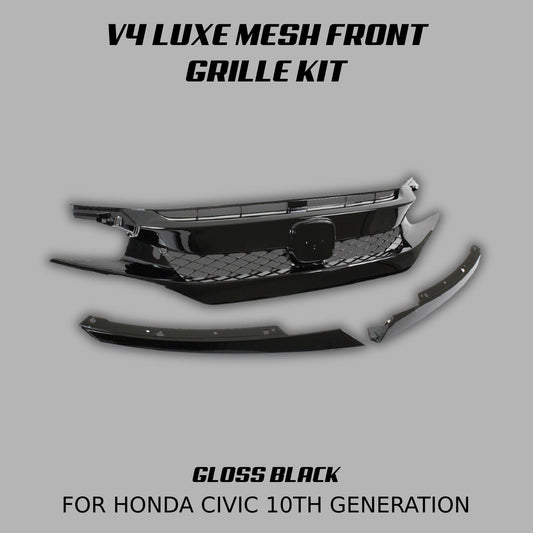 [CIVIC X] V4 LUXE MESH FRONT GRILLE KIT - XGENAUTO