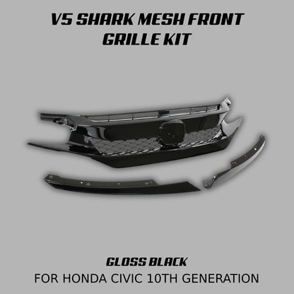 [CIVIC X] V5 SHARK MESH FRONT GRILLE KIT - XGENAUTO