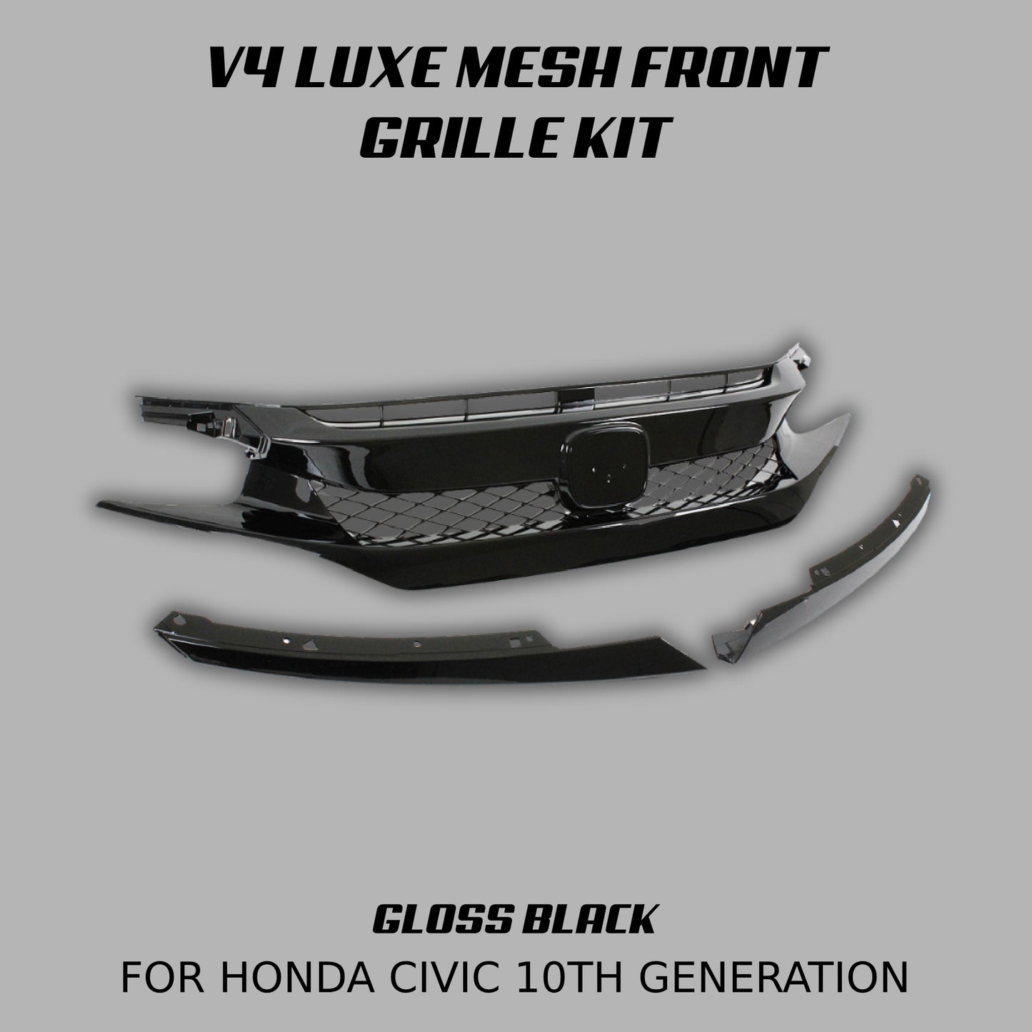 [CIVIC X] V4 LUXE MESH FRONT GRILLE KIT