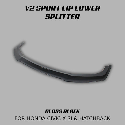 [CIVIC X Si & HATCHBACK] V2 SPORT LIP LOWER SPLITTER