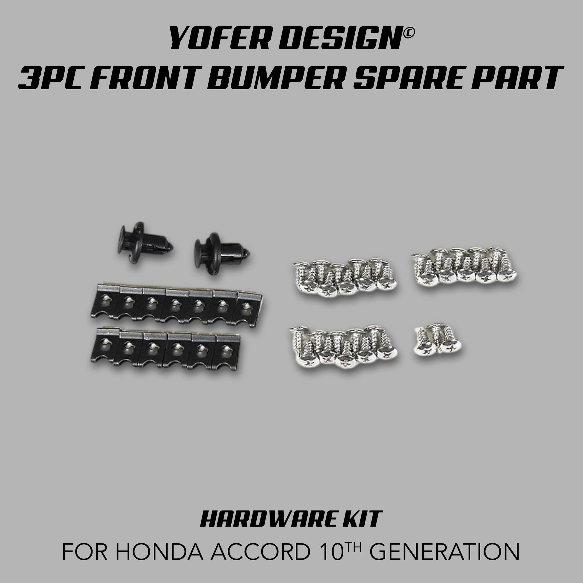 [REPLACEMENT PARTS] FOR YOFER DESIGN© 3 PIECE FRONT BUMPER KIT (ACCORD 2018-2022) - XGENAUTO