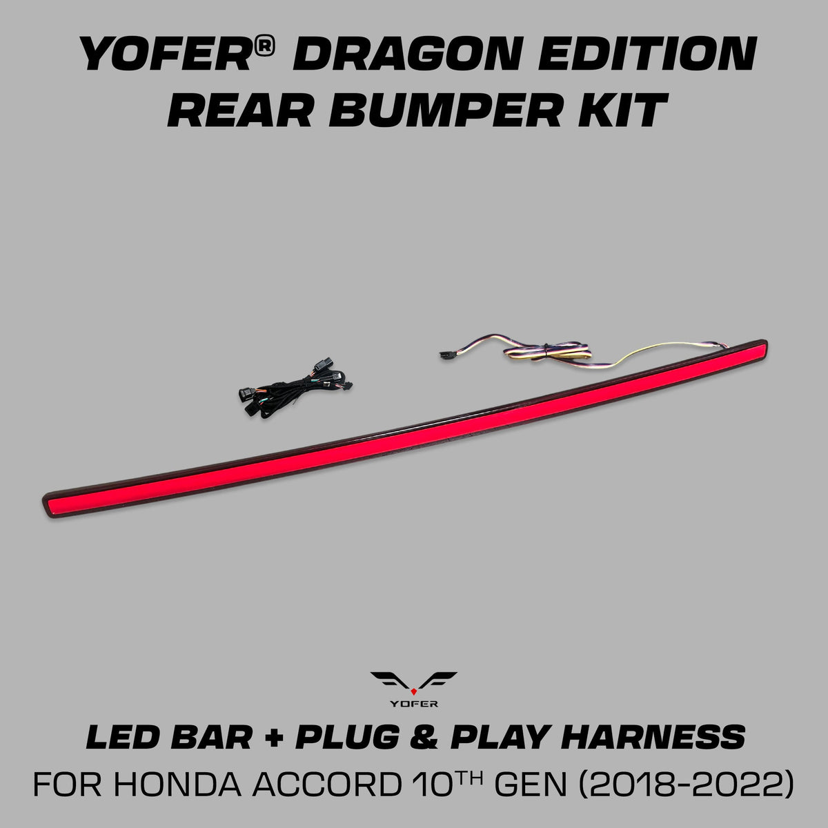 [SPARE PARTS] YOFER DESIGN© DRAGON EDITION REAR BUMPER (LED BAR + HARNESS ONLY) - XGENAUTO