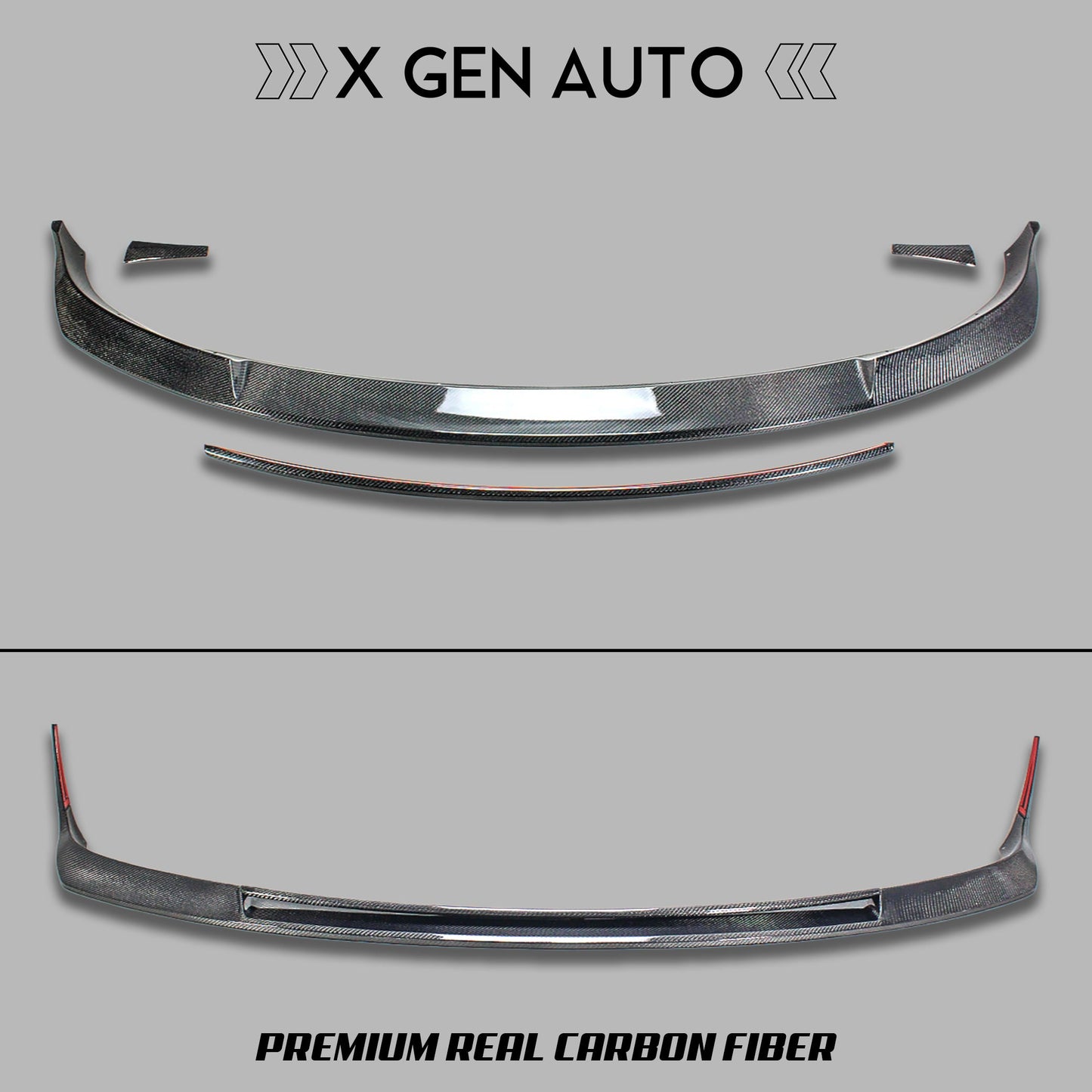 [TESLA M3] V1 REAL CARBON FIBER FRONT LIP - XGENAUTO