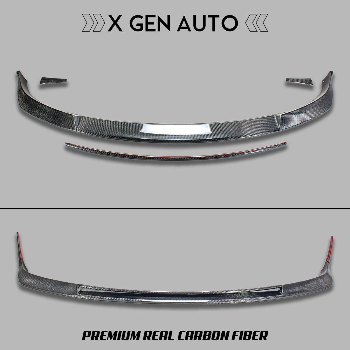 [TESLA M3] V1 REAL CARBON FIBER FRONT LIP - XGENAUTO