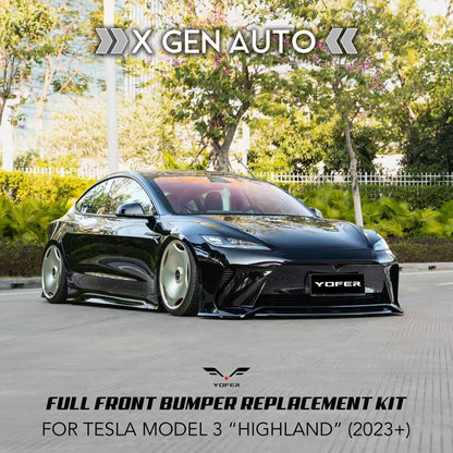 [TESLA MODEL 3 : 2023+] YOFER DESIGN© MAX EDITION FRONT BUMPER KIT - XGENAUTO