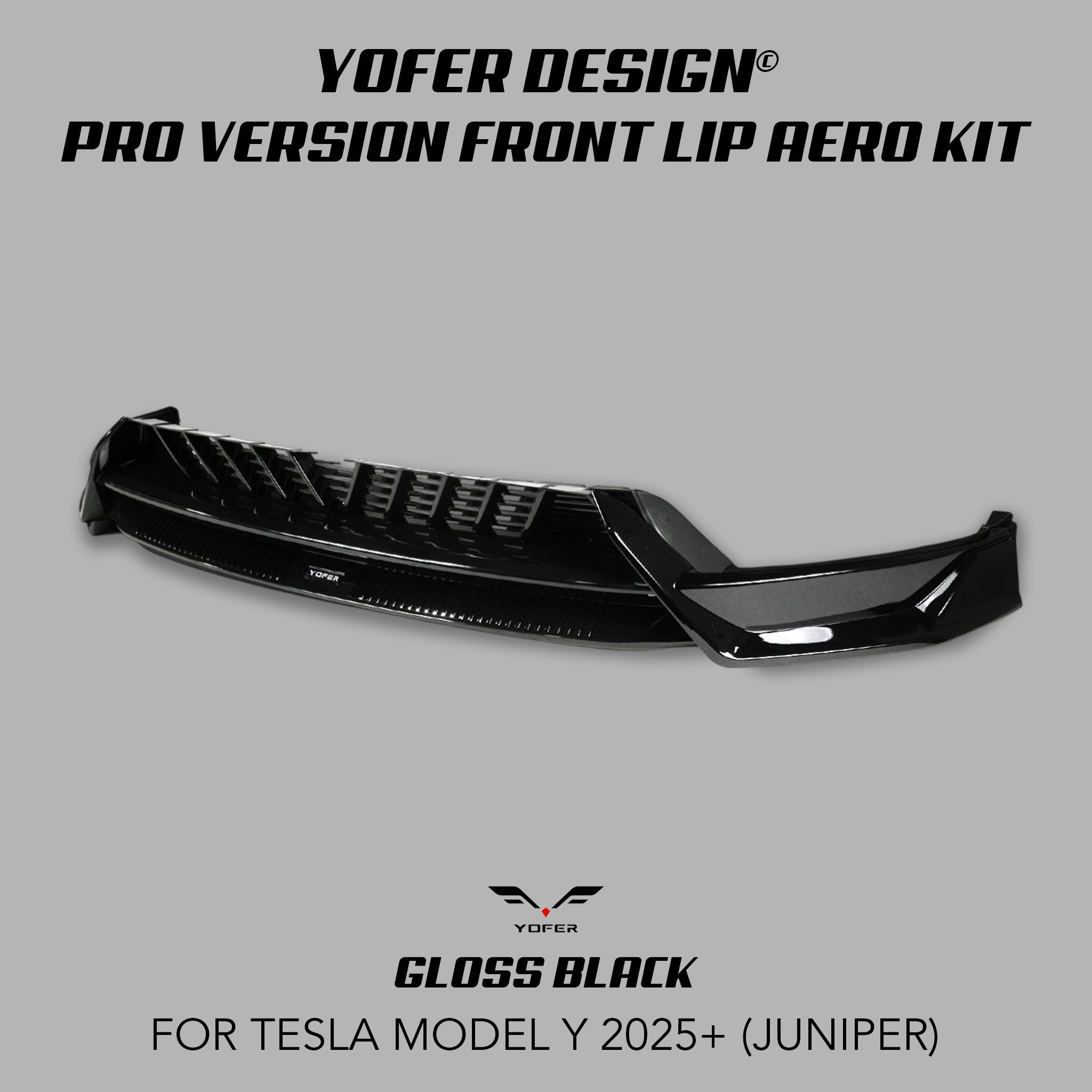 3D Design よーよー921エアロパーツ BUY TESLA MODEL Y 2025-2026 YOFER DESIGN© PRO VERSION FRONT LIP