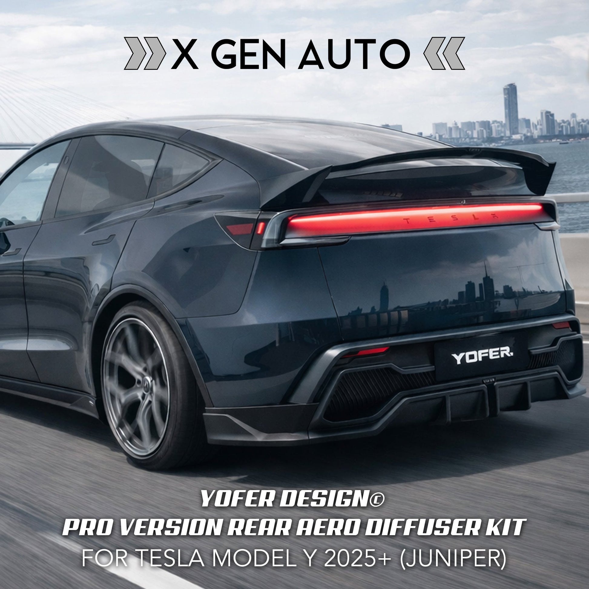 [TESLA MODEL Y 2025+] YOFER DESIGN© PRO VERSION REAR AERO DIFFUSER KIT - XGENAUTO