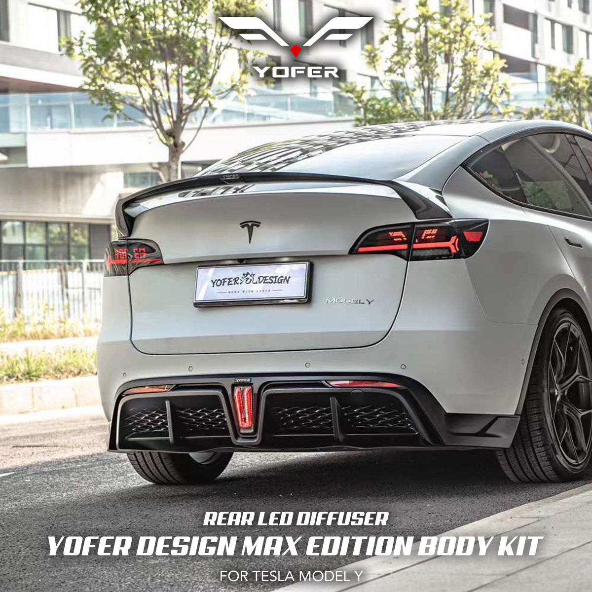 [TESLA MODEL Y] YOFER DESIGN© MAX EDITION REAR LED DIFFUSER KIT - XGENAUTO