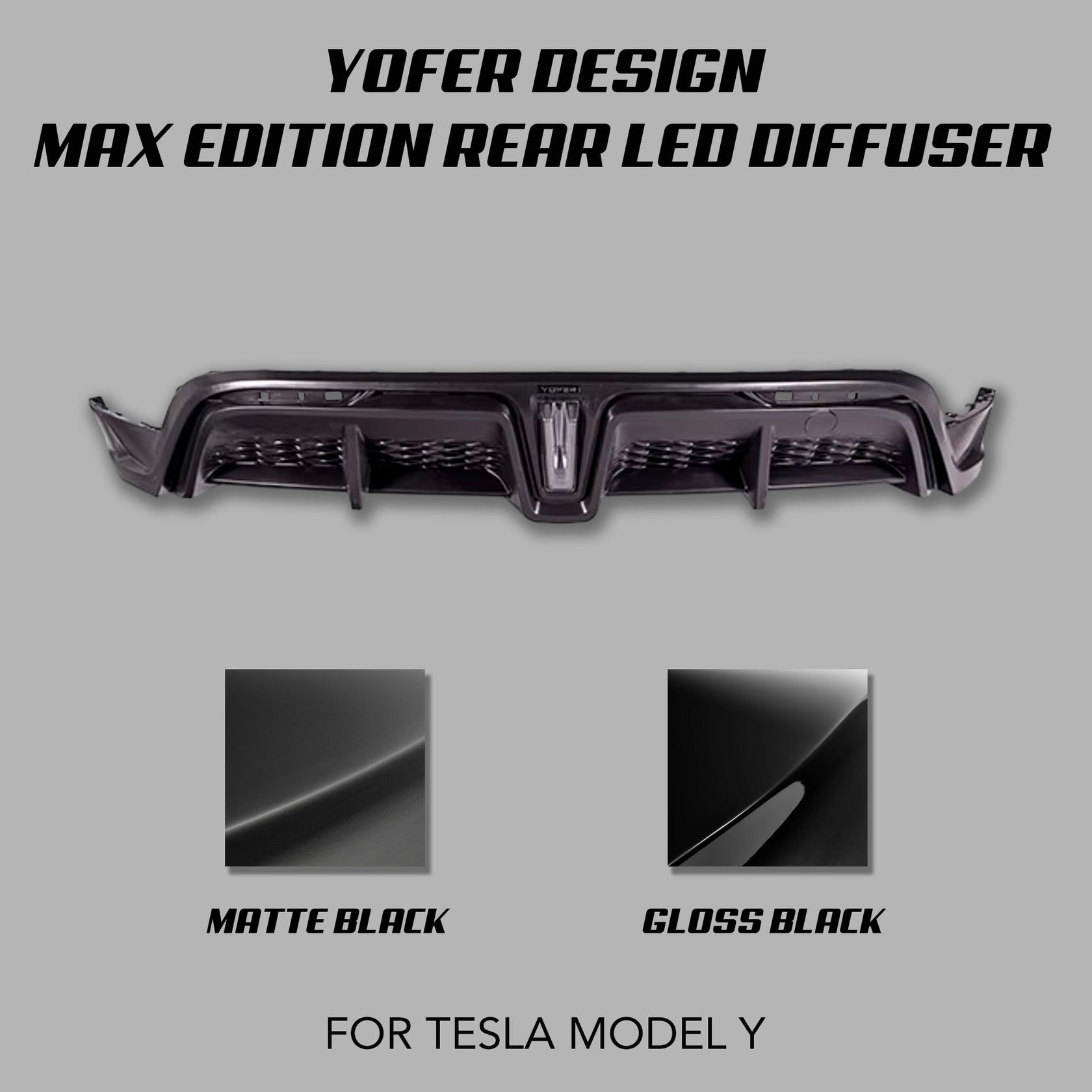 [TESLA MODEL Y] YOFER DESIGN© MAX EDITION REAR LED DIFFUSER KIT – XGENAUTO