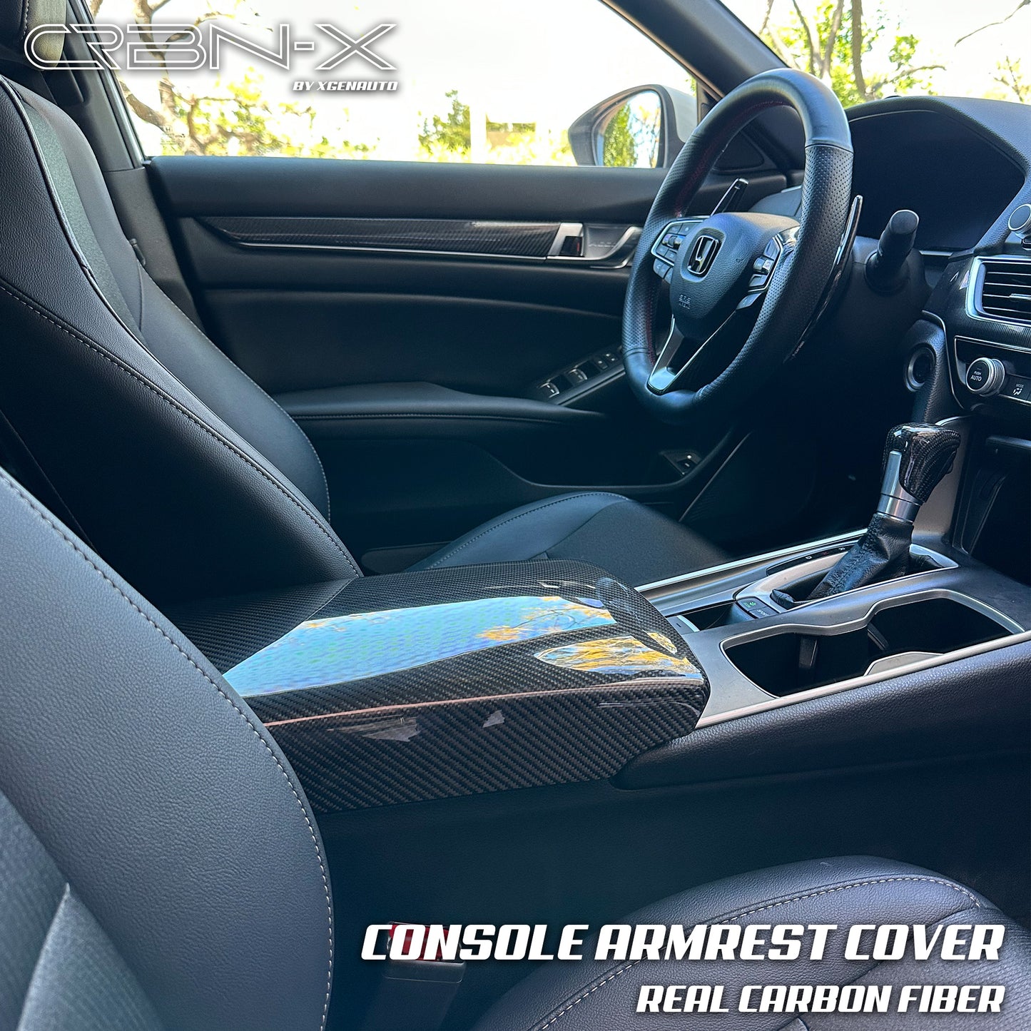 [ACCORD X] REAL CARBON FIBER ARMREST COVER