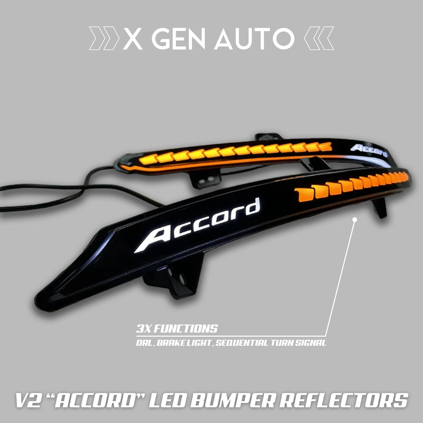 [ACCORD 2018 - 2022] "ACCORD" LOGO LED BUMPER REFLECTOR LIGHTS V2 - XGENAUTO
