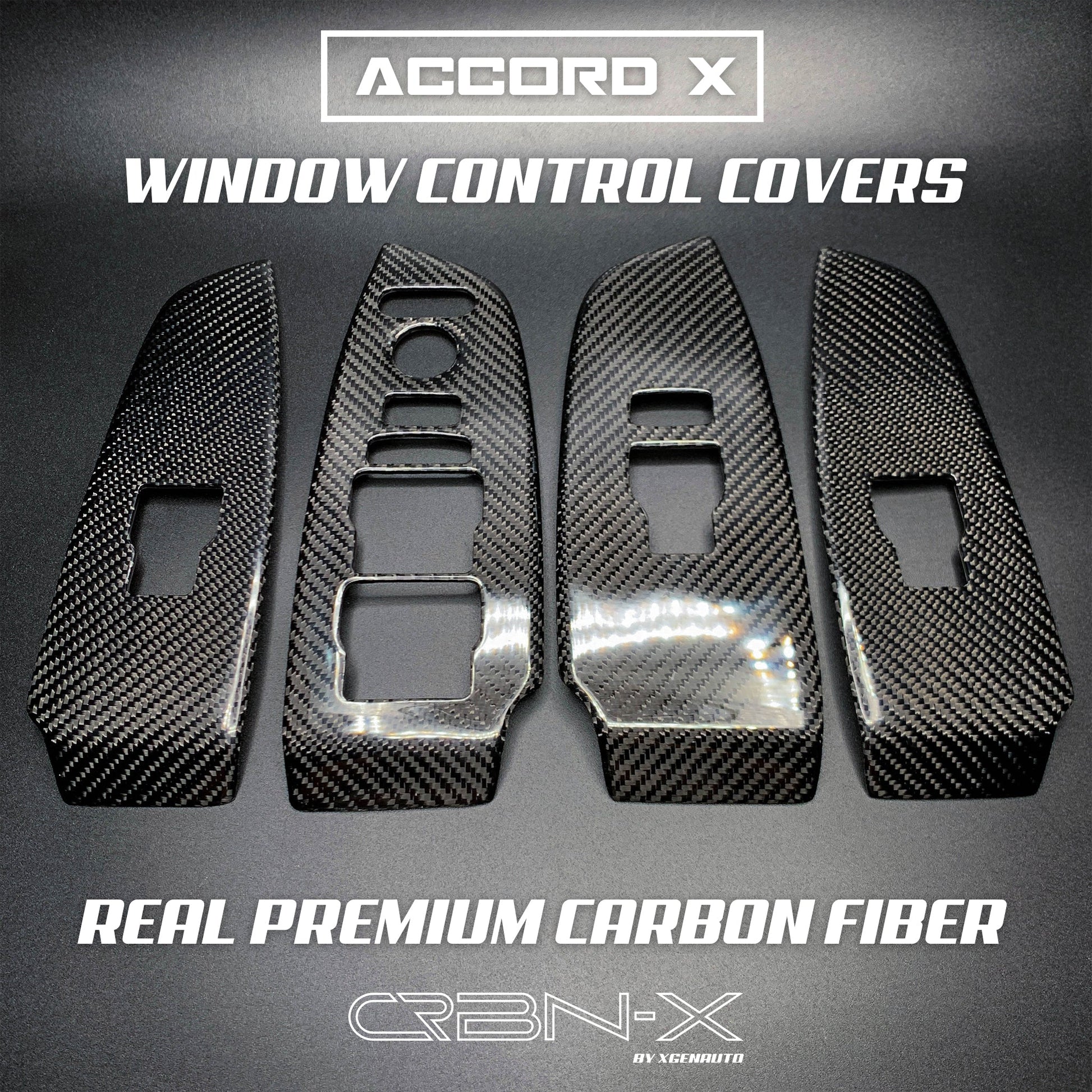 [ACCORD 2018 - 2022] REAL CARBON FIBER WINDOW CONTROL COVERS - XGENAUTO