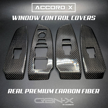 [ACCORD 2018 - 2022] REAL CARBON FIBER WINDOW CONTROL COVERS - XGENAUTO