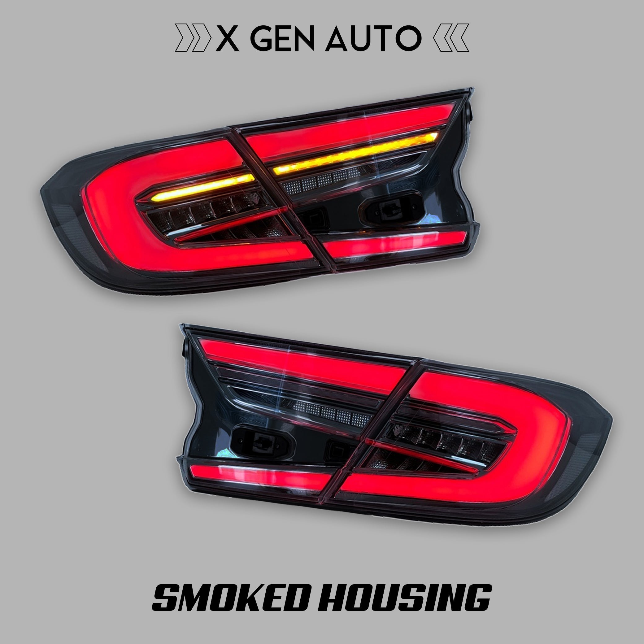 TRC-Automotive OEM+ Black Housing LED Tail Lights For 2018-2022 Honda Accord Sedan