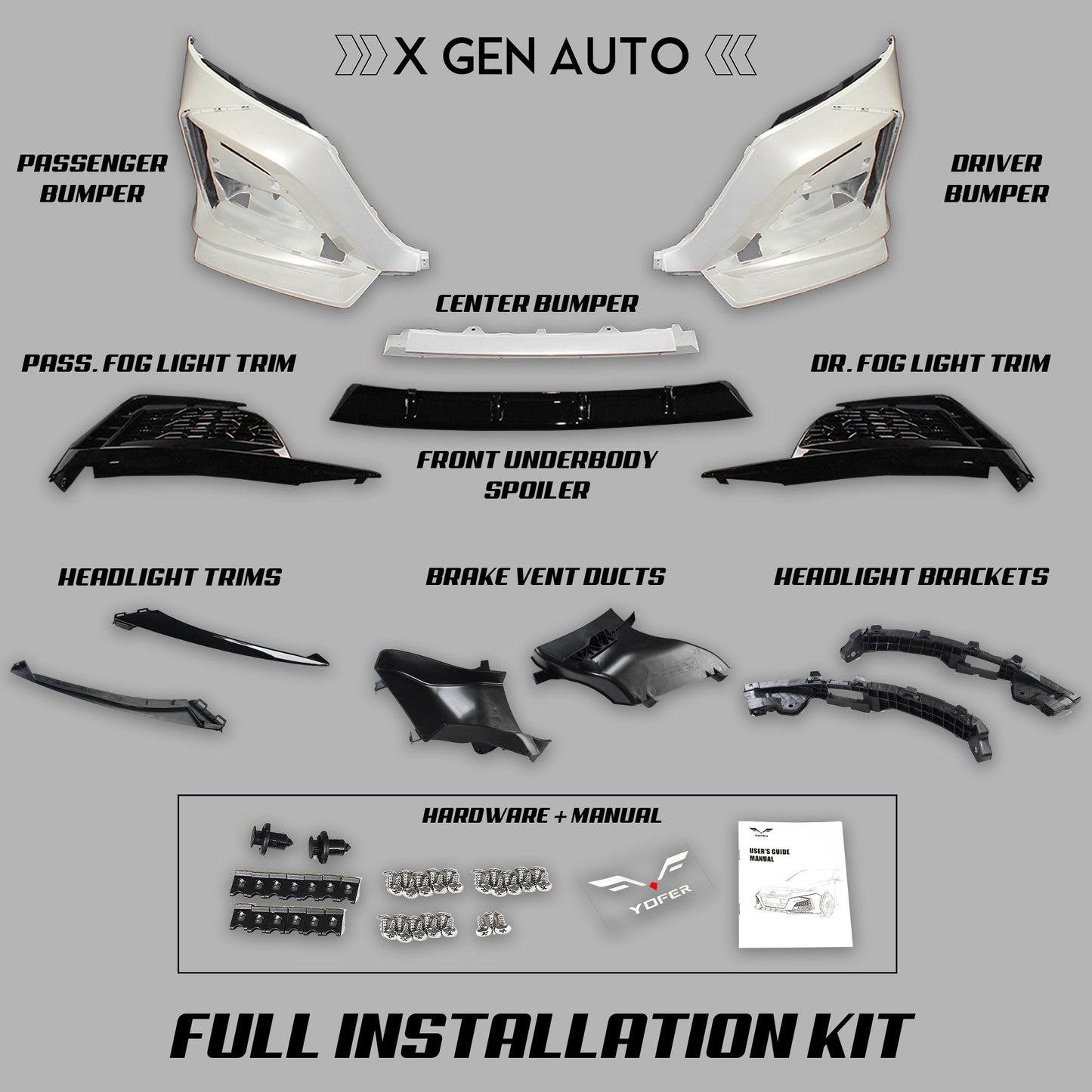 [ACCORD 2018 - 2022] YOFER DESIGN© 3 PIECE FRONT BUMPER KIT - XGENAUTO