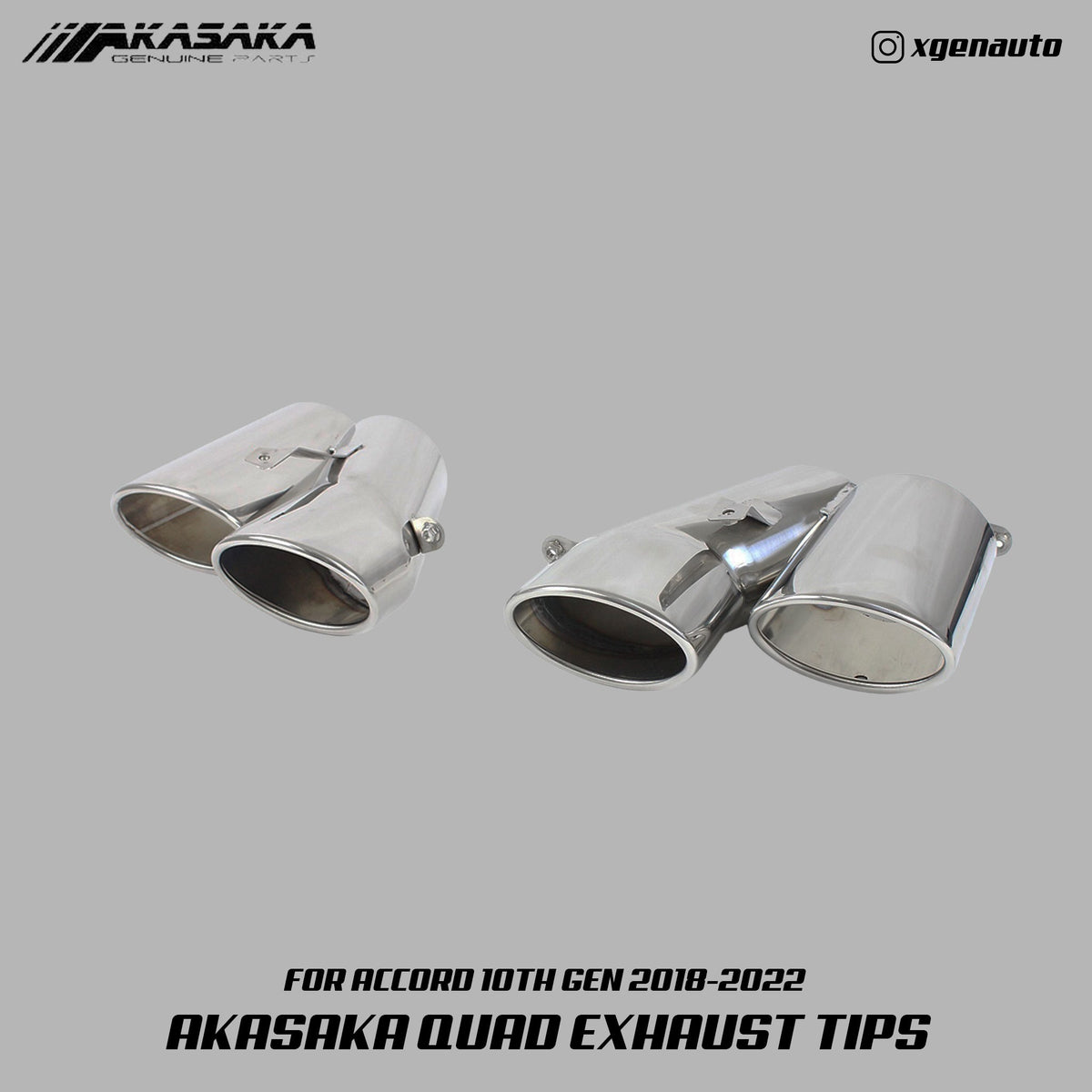 [ACCORD X] AKASAKA© QUAD TIP EXHAUST - XGENAUTO