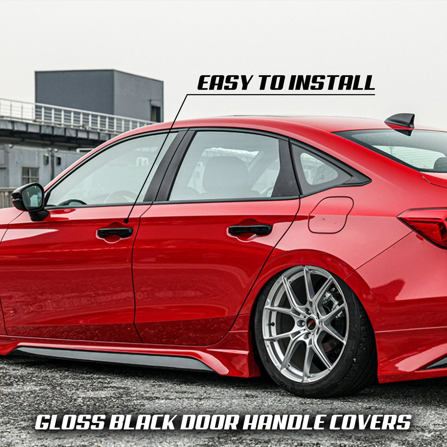 [CIVIC 11TH] GLOSS BLACK DOOR HANDLE COVERS - XGENAUTO